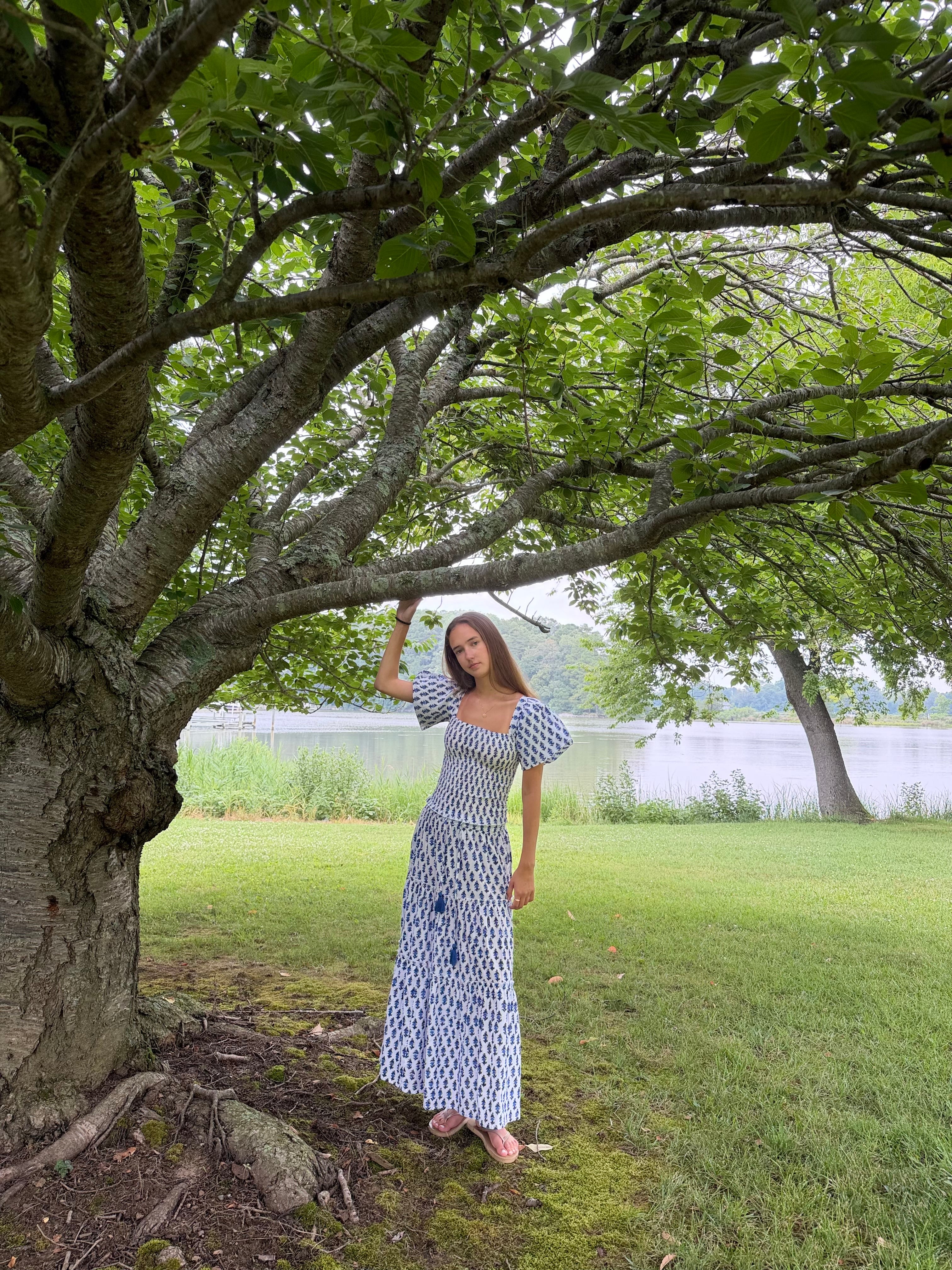 Josie Smocked Top in Portofino