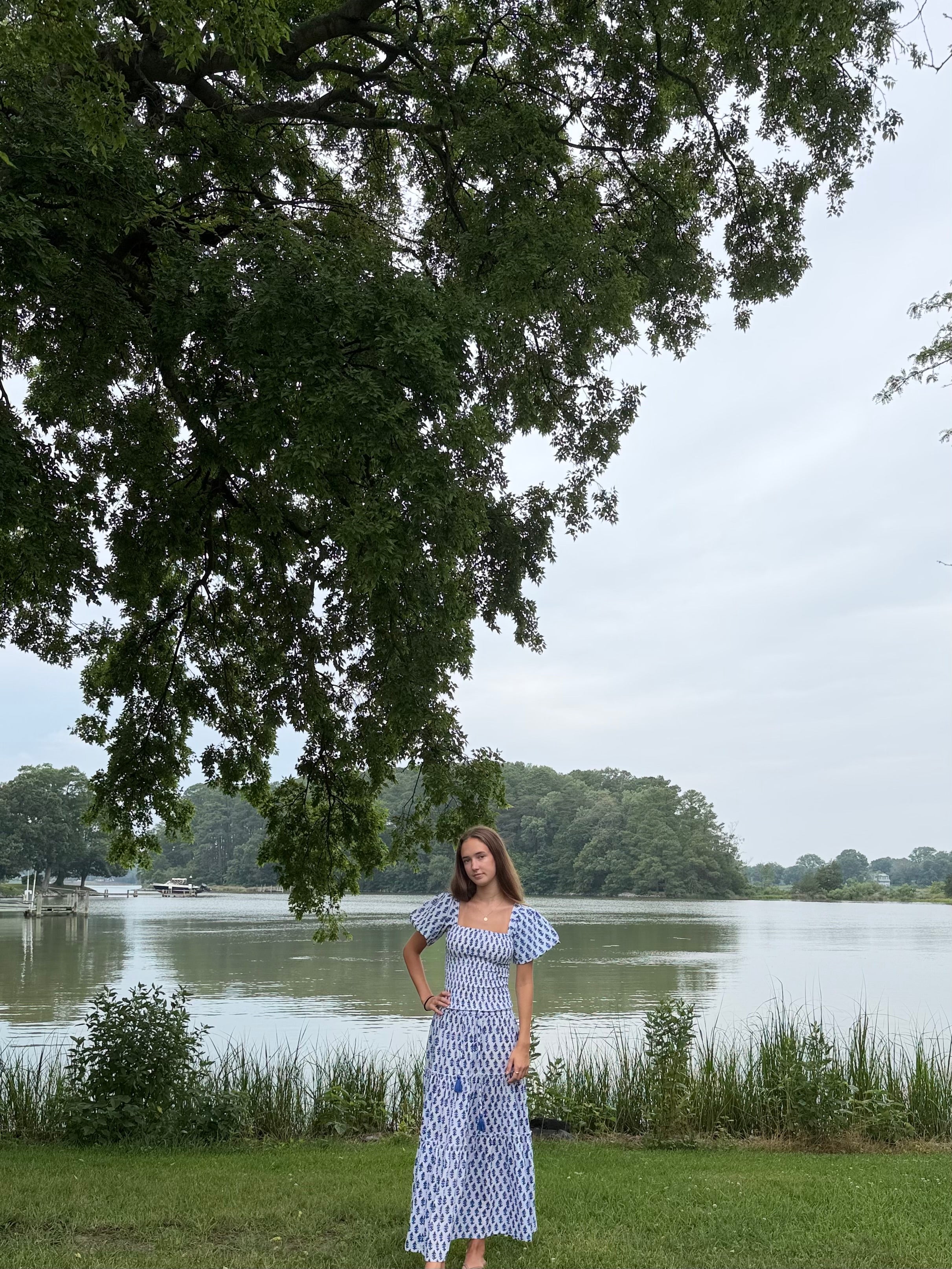 Josie Smocked Top in Portofino