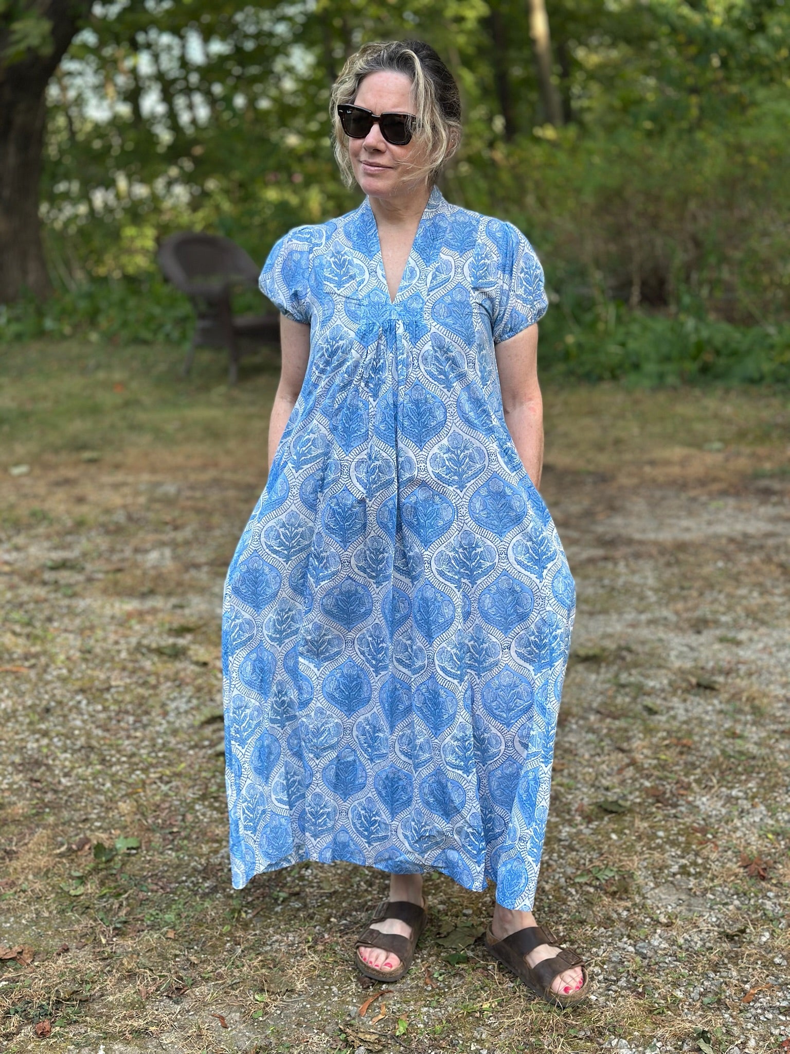 Claire Short Sleeve Dress in Amalfi Blue