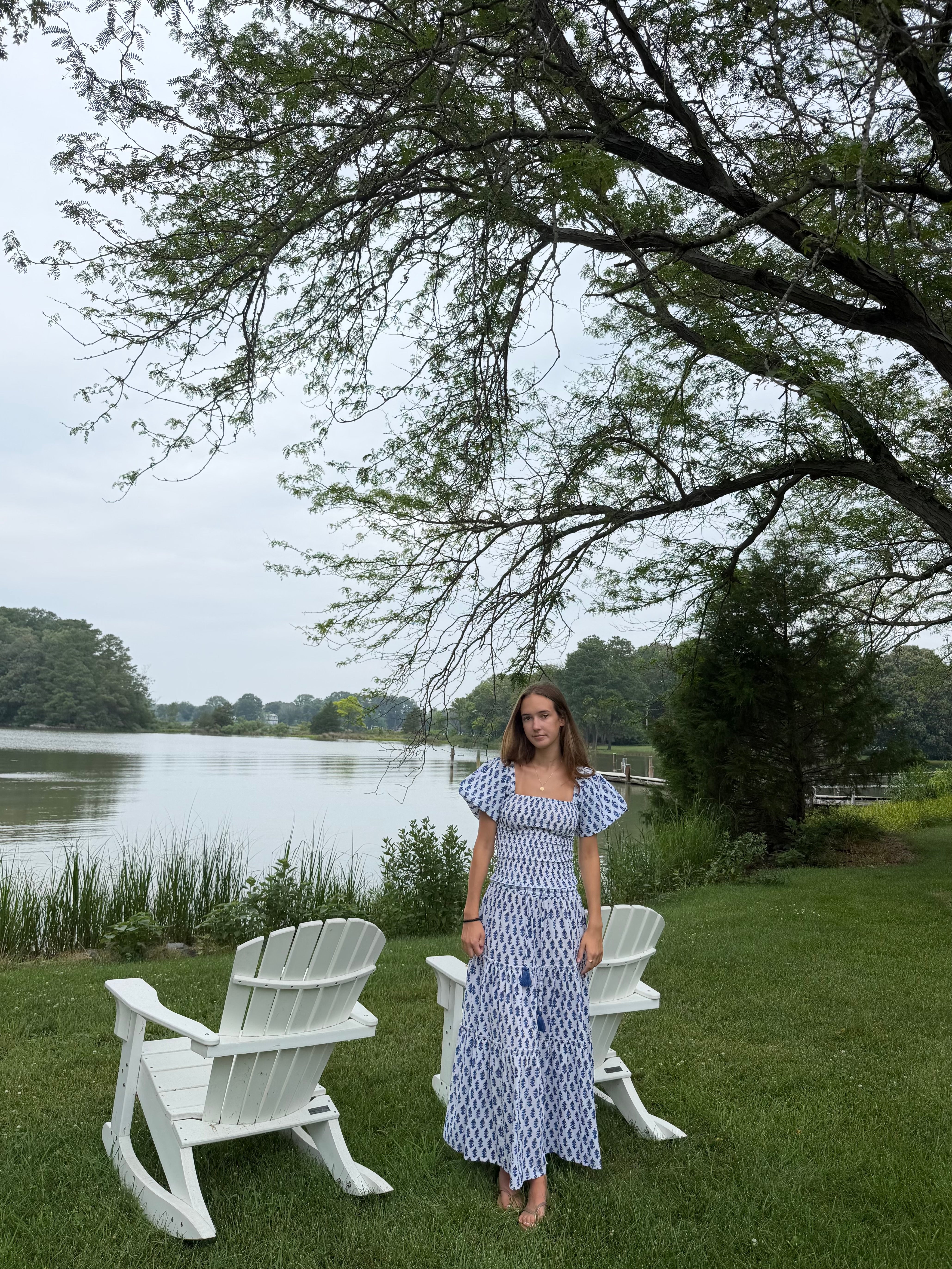 Josie Smocked Top in Portofino