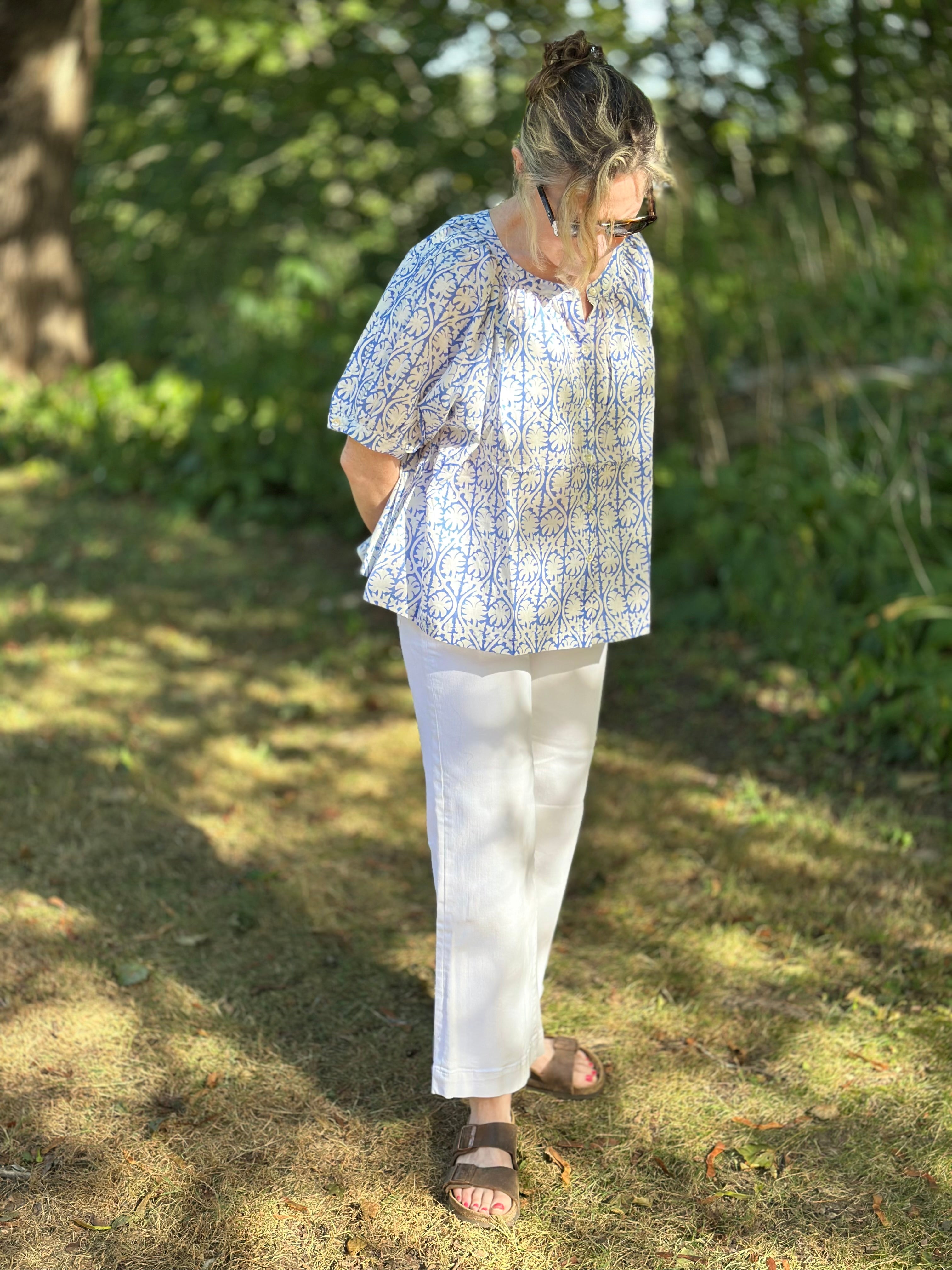 Caroline Blouse in Blue Briar
