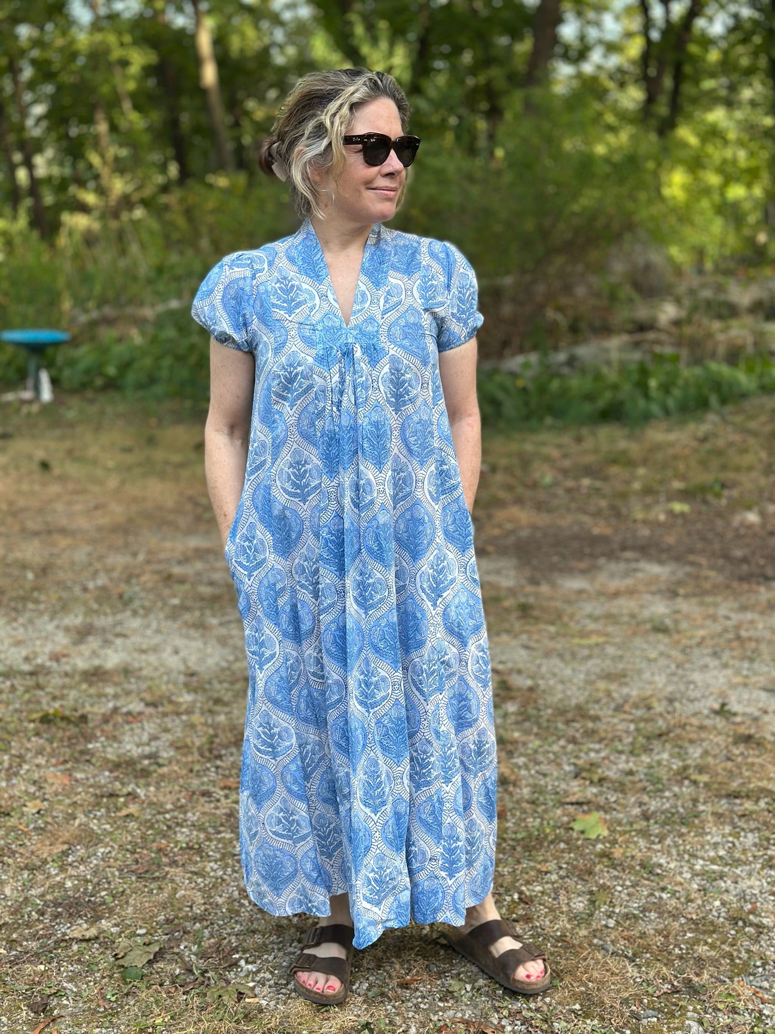 Claire Short Sleeve Dress in Amalfi Blue