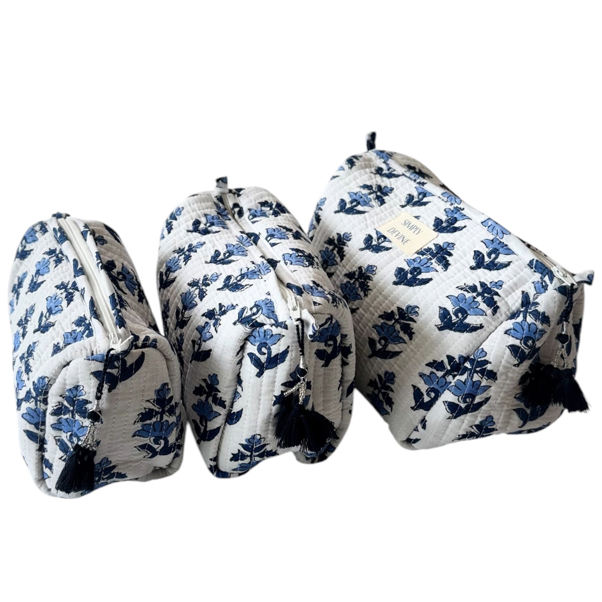 Portofino Block Printed Cosmetic Bags (Set of 3)