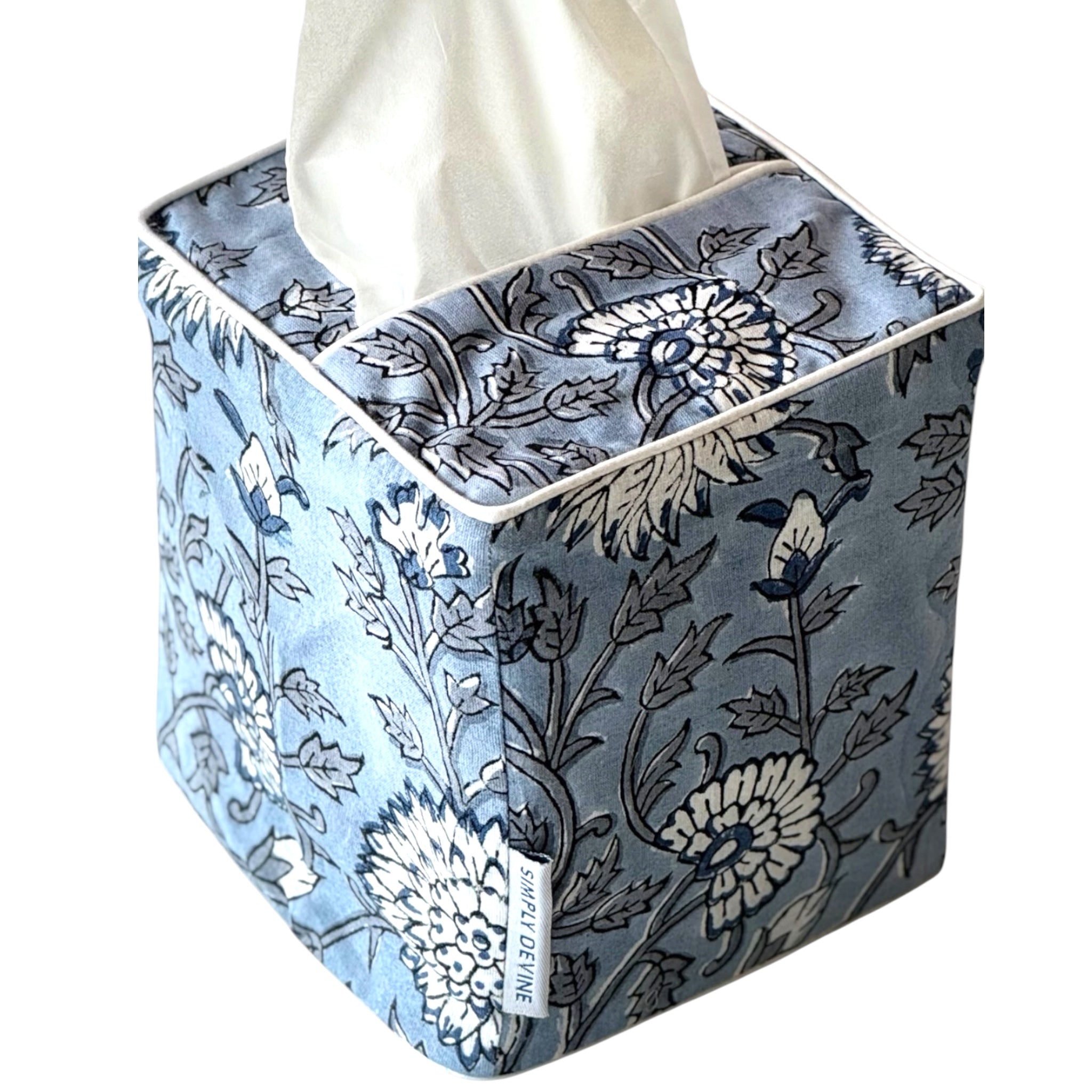 Tissue Box Cover in Sky Blue