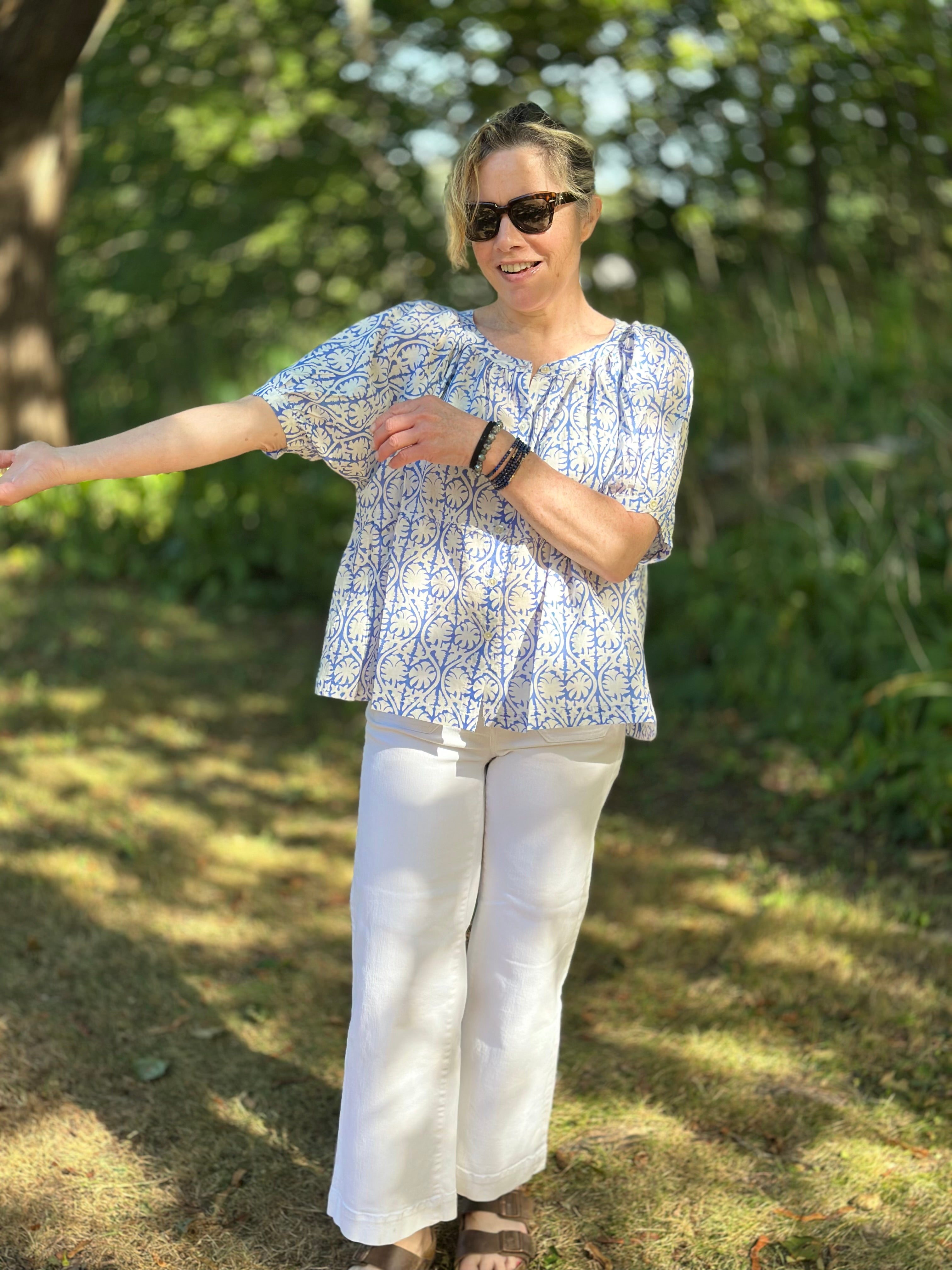 Caroline Blouse in Blue Briar