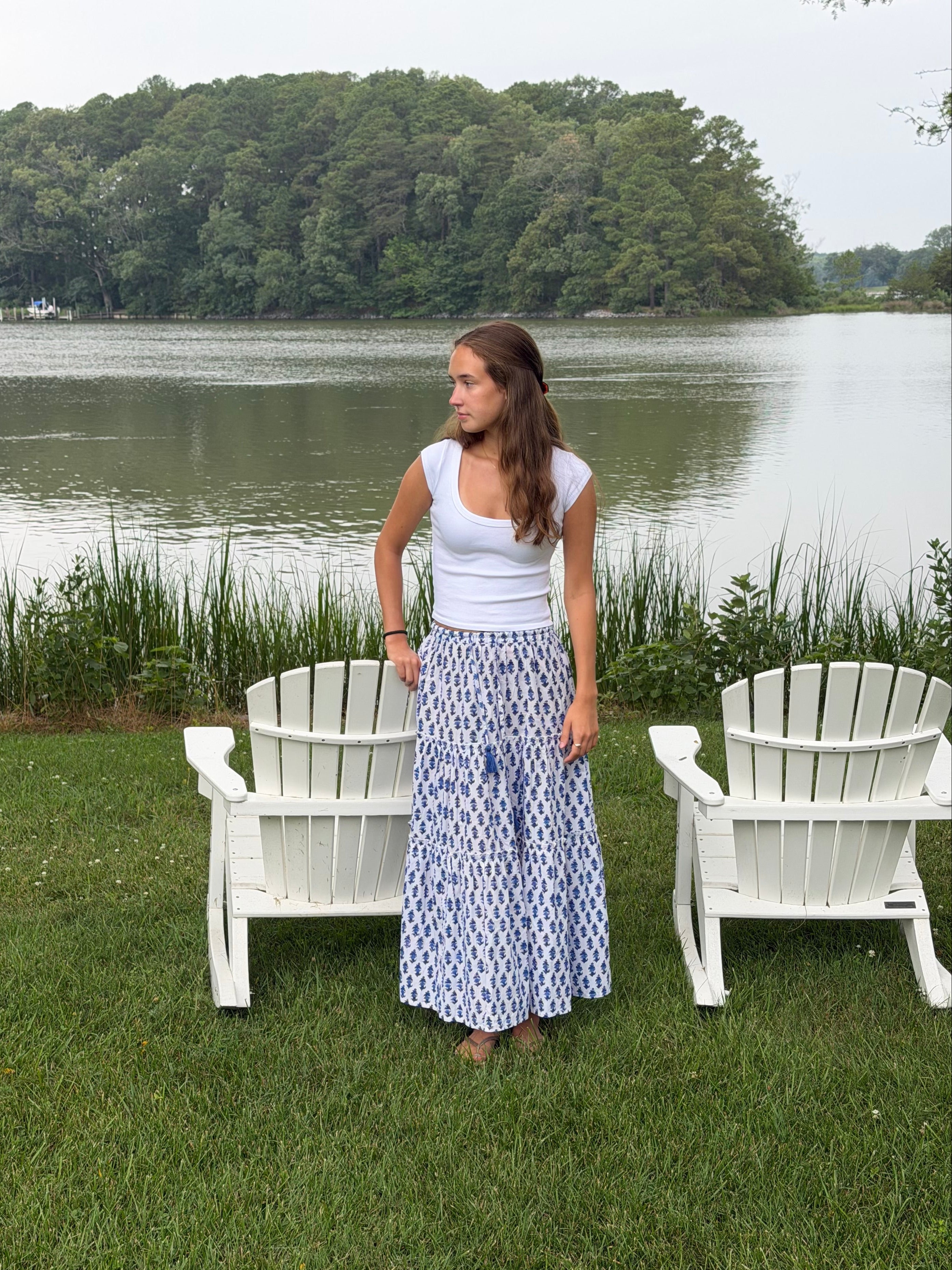 Madeline Maxi Skirt in Portofino