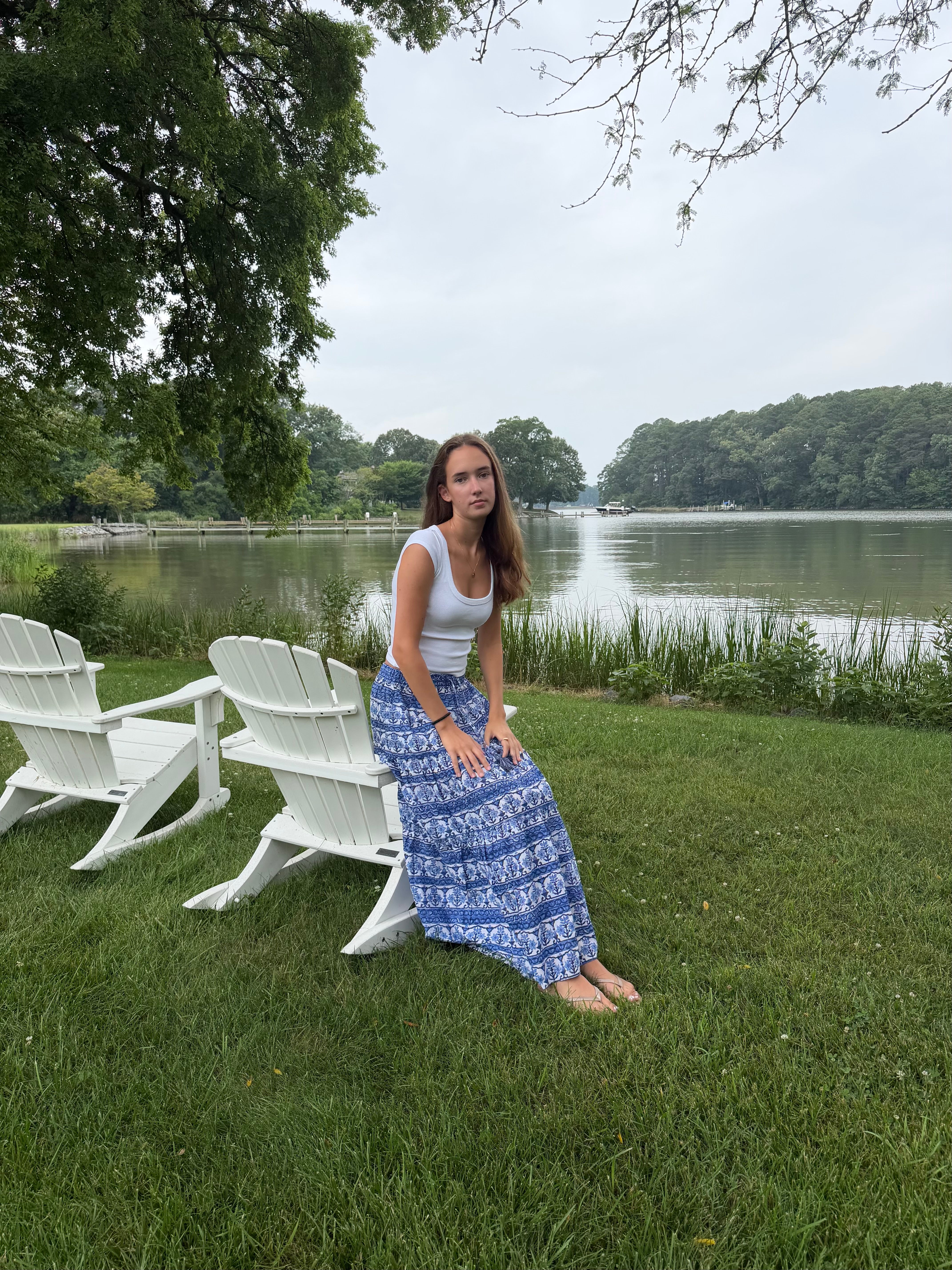 Madeline Maxi Skirt in Isle Bleu
