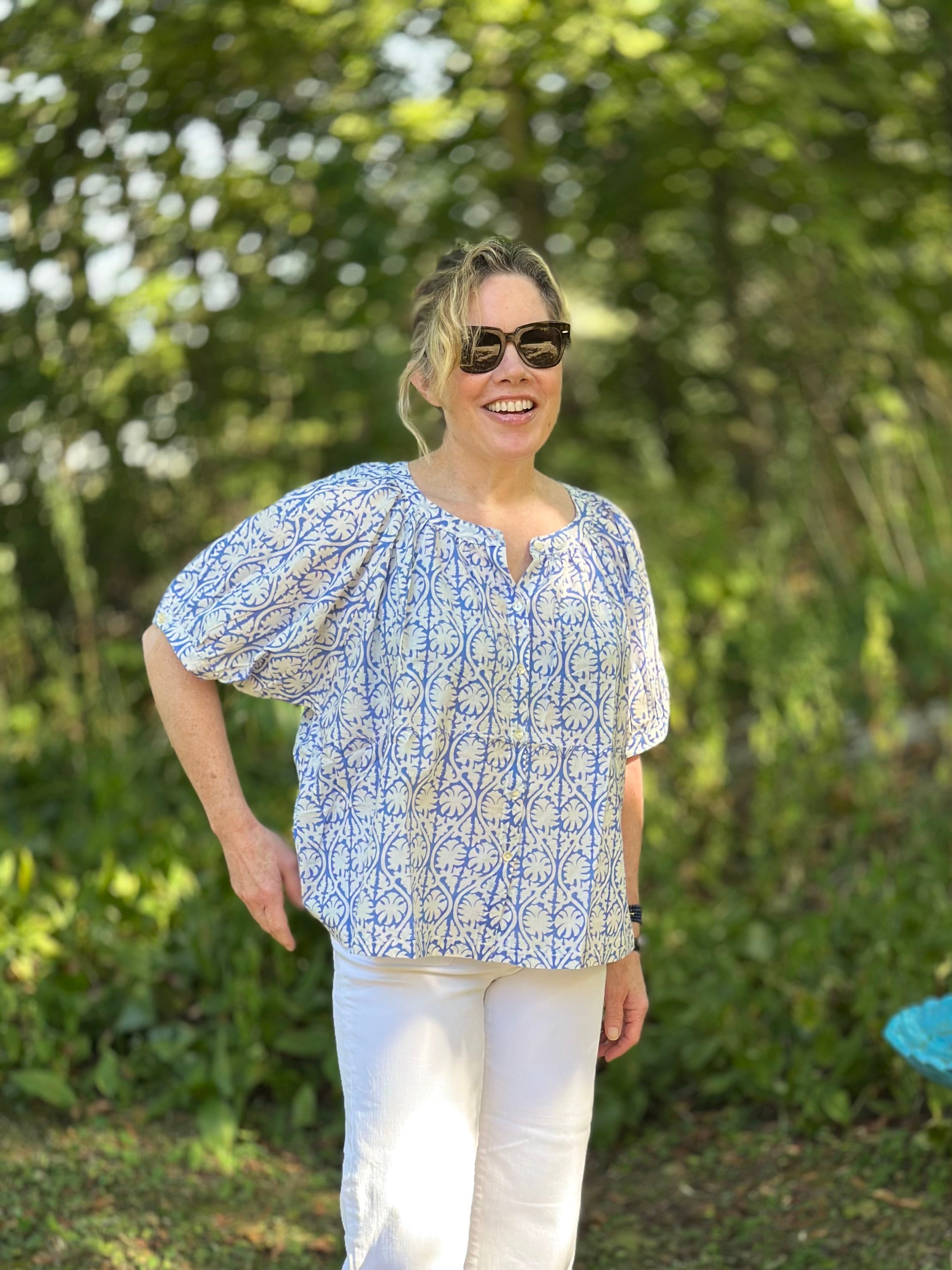 Caroline Blouse in Blue Briar