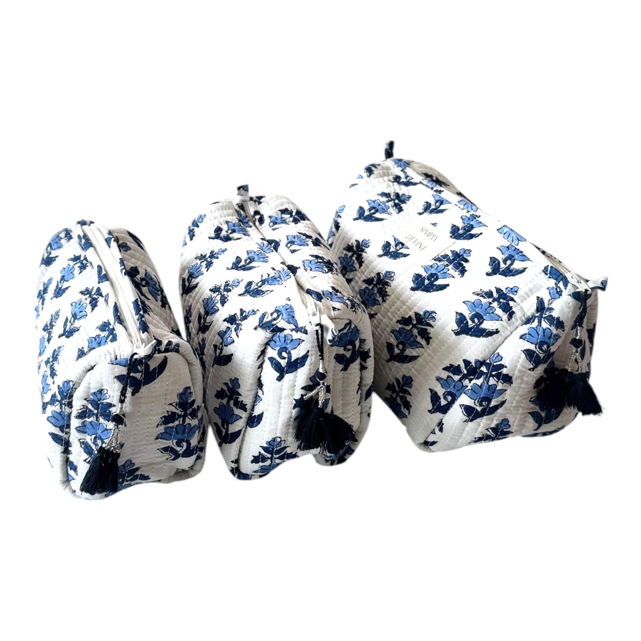 Portofino Block Printed Cosmetic Bags (Set of 3)